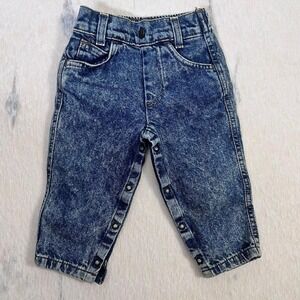 Vintage Little Levi's Baby Jeans 18 Months USA Made Snap Leg Denim Pants